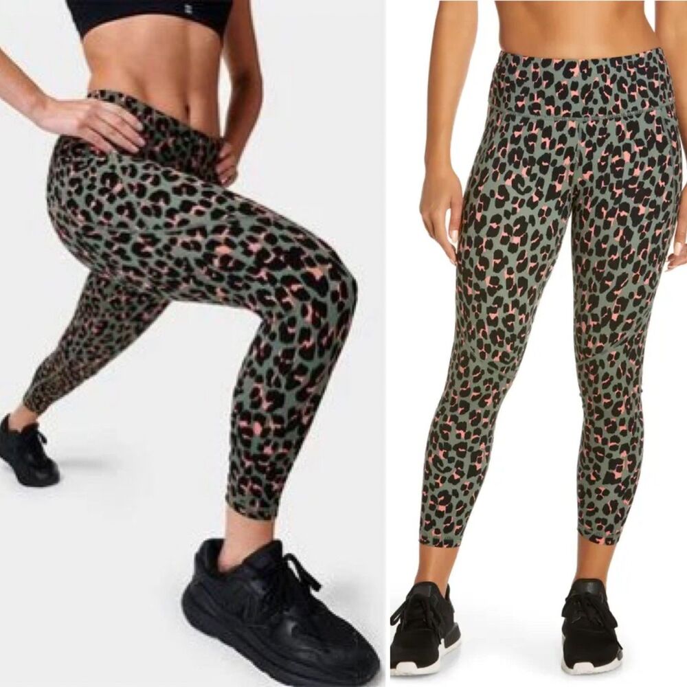 Sweaty Betty Power 7/8 Leggings Green Animal Print 6